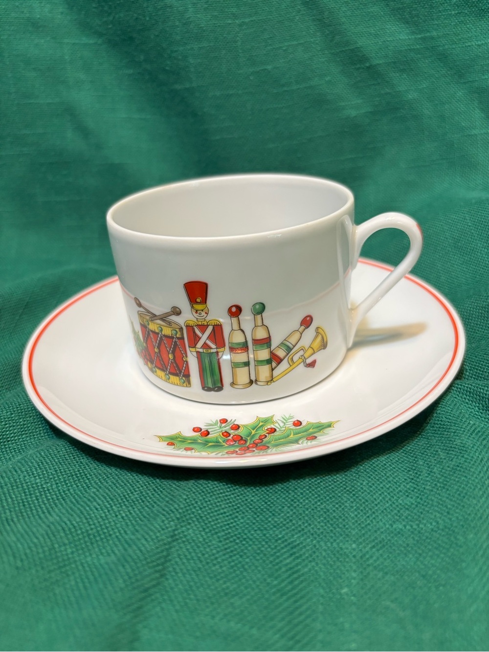 Vista Alegre Christmas Magic Cup and Saucer with Toy Soldier, Drum and Horn